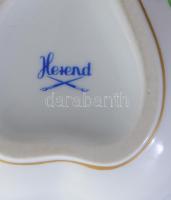 Herendi szív alakú bonbonier, plasztikus rózsa díszítményekkel, 2. oszt. jelzéssel, hibátlan, 11x9 c...