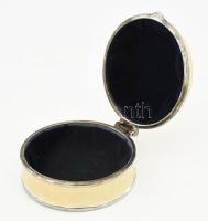 Régebbi zománcozott ékszeres doboz, szintetikus kövekkel, d: 8 cm