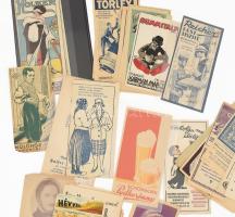 49 db vegyes számolócédula tétel vegyes állapotban, benne Hév, Törley, Oetker, Holzer stb. tételekke...