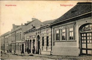 Szilágysomlyó, Simleu Silvaniei; Megyeház utca, üzletek. Sternberg Ignác kiadása / street view, shops (kis szakadások / small tears)