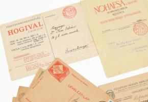 cca 1920-1940 9 db vegyes levezelőlap tétel, benne királysági és gyógyszerreklám tematikával
