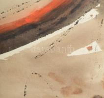 Kardos János (1946-2018): Kompozíció (kétoldalas mű), 1981. Vegyes technika, papír. Jelzett. üvegeze...