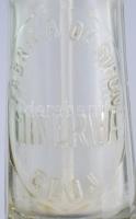 cc 1930 Minerva Cluj (Kolozsvár, Erdély) feliratos szódás, szikvizes üveg, sárkányos csőrrel. 31 cm