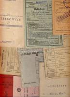 cca 1900-1940 14 db érdekes vegyes igazolvány, benne levente, katonai, MÁV, egyéb