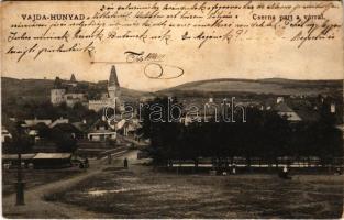 Vajdahunyad, Hunedoara; Cserna part a várral / Cerna riverside, castle (Rb)