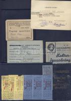 cca 1900-1940 14 db érdekes vegyes igazolvány, benne katonai, MÁV, egyéb
