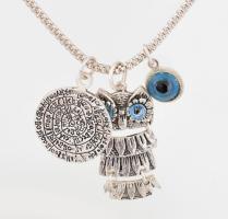 Ezüst(Ag) nyaklánc medálokkal, jelzett, h: 40 cm, bruttó: 12,3 g