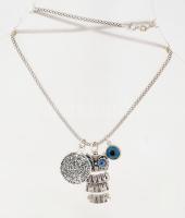 Ezüst(Ag) nyaklánc medálokkal, jelzett, h: 40 cm, bruttó: 12,3 g