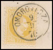 1870 2kr on printed matter with full content "OMOROVICZA" - Baja 1870 2kr nyomtatványon te...
