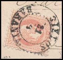 ~1870 5kr on domestic cover "SIKLÓS / BARANYA" - "ERCSIN" ~1870 5kr távolsági le...