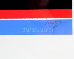 Schöffer, Nicolas (Miklós) (1912-1992): Geometrikus kompozíció. Szitanyomat, papír, jelzett, számozo...