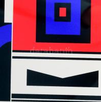 Schöffer, Nicolas (Miklós) (1912-1992): Geometrikus kompozíció. Szitanyomat, papír, jelzett, számozo...