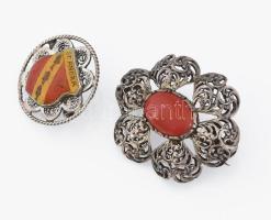 Ezüst(Ag) bross, 2 db, jelzés nélkül, bruttó: 7,7 g