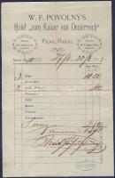 1873-1874 2 osztrák hotelszámla + francia fejléces levél / 2 Austrian hotel- + French invoice