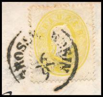 2kr sárga centrált, erős szín, levélen "GROSSWARDEIN" - Wien 2kr yellow, centered, strong ...