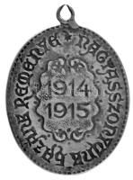 1915. "Hazánk reménye Nagyasszonyunk 1914-1915 / Patrona Hungariae" ezüstözött fém patriót...