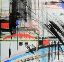 Bartha László (1902-1998): Absztrakt kompozíció (cím nélkül), 1966. Akvarell, papír. Jelzett. Dekora...