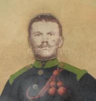 cca 1890 Szolgálati időm emlékére. Litho emléklap Ferenc József és Rudolf főherceg képével. üvegezet...