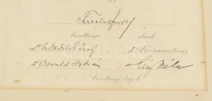 1912 Ügyvédi oklevél rajta dr. Szladits Károly jogtudós autográf aláírásával dekoratív üvegezett ker...