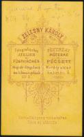 cca 1875 Gianone Ágoston (1827-1884) építész keményhátú portréja Zelesny Károly pécsi műterméből, 10...