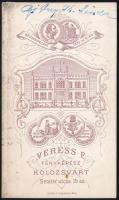 cca 1880 Ajtay Kovách Sándor (1845-1917) orvos, kutató díszmagyarban, keményhátú fotó Veress Ferenc ...
