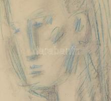 Korniss Dezső (1908-1984): Fej, 1930 körül. Ceruza, papír, jelzés nélkül. Reprodukálva: Kolozsváry M...