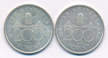 1993. 200Ft Ag "MNB" (2x) T:AU,XF patina, kis karc
Adamo F13