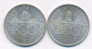 1993. 200Ft Ag "MNB" (2x) T:AU,XF patina, kis karc
Adamo F13