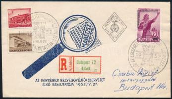 1952 MABÉOSZ ajánlott Budapest helyi FDC