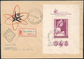 1958 Brüsszeli világkiállítás ajánlott Budapest helyi FDC