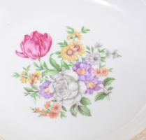 H&C Czechoslovakia (Chodov) porcelán kompótos készlet, nagy tál + 6 db tálka, matricás mintával,...