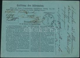 1871 Kék postautalvány 1867-es 5kr bérmentesítéssel, "SZEGED" - "BUDA", kiállítá...