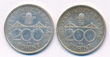 1992. 200Ft "MNB" Ag (2x) T:AU,XF patina
Adamo F13
