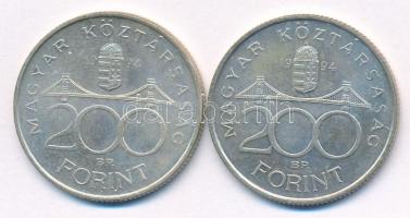 1994. 200Ft "Deák" Ag (2x) T:AU,XF
Adamo F13.1