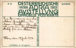 1913 Lovran, Lovrana, Laurana; St. Georgshaus. Oesterreichische Adria Ausstellung Wien 1913 Officiel...