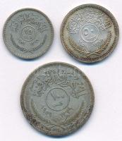 Irak 1959. 25f Ag + 50f Ag + 100f Ag T:AU,XF patina Iraq 1959. 25 Fils Ag + 50 Fils Ag + 100 Fils Ag C:AU,XF patina