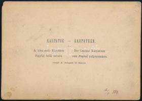 1882 Kárpátok Poprád felől, keményhátú fotó Divald Károly (Budapest, Poprád) műterméből, hátoldalon ...