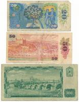 Csehszlovákia 1961. 100K szlovák bélyeggel + 1987. 50K szlovák bélyeggel + 1988. 20K szlovák bélyegg...