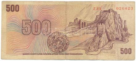 Csehszlovákia 1973. 500K "Z34 026823" T:VG 
Czechoslovakia 1973. 500 Korun "Z34 0268...