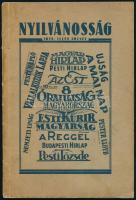 Illés József: Nyilvánosság. Bp., [1930], szerzői kiadás (Ujságüzem-ny.), 64 p. Kiadói papírkötés, a borítón kis sérülésekkel, a címlapon névbejegyzéssel. Ritka!