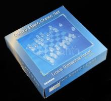 Üveg sakk készlet, dobozában