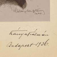 1936 Kánya Kálmán (1869-1945) külügyminiszter arcképe saját kezű aláírásával, rézkarc nyomán készült...