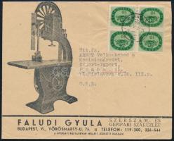 1946 (15. díjszabás) Levél 40.000.000P bérmentesítéssel Budapestről Prágába. Legkevesebb címlet! / Cover with 4 stamps to Prague