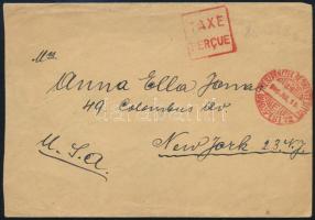 1946 (25. díjszabás) Levél 80.000AP készpénzes bérmentesítéssel New Yorkba küldve / Cover with 80.000AP handwritten franking to New York