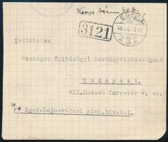 1946 (22. díjszabás) Levél 40 BP készpénzes bérmentesítéssel Egerből Budapestre / Domestic cover with handwritten franking