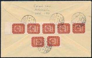 1946 (19. díjszabás) Levél 7 db Milpengős bélyeggel Svájcba / Cover with 7 stamps to Switzerland