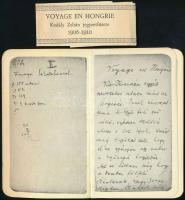 Kodály Zoltán: Voyage en Hongrie. Magyarországi utazás. - - jegyzetfüzete 1906-1910. Szerk., a képeket vál. és az utószót írta: Sz. Farkas Márta. Bp., 1983, Múzsák. Fekete-fehér fotókkal, Kodály Zoltán eredeti kéziratának hasonmásaival. Kiadói papírkötés, jó állapotban, sérült kiadói papírszalaggal.