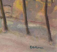 Gammel József (1896-1974): Élet az utcán. Olaj, rétegelt falemez. Jelzett. Hátoldalán 1930-40 körüli...