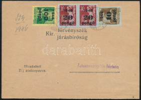 1946 (6. díjszabás) Nyomtatvány 4 db bélyeggel, az első napon feladva / Printed matter with 4 stamps