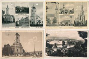 18 db régi magyar város képeslap vegyes minőségben / 18 pre-1945 Hungarian town-view postcards in mixed quality